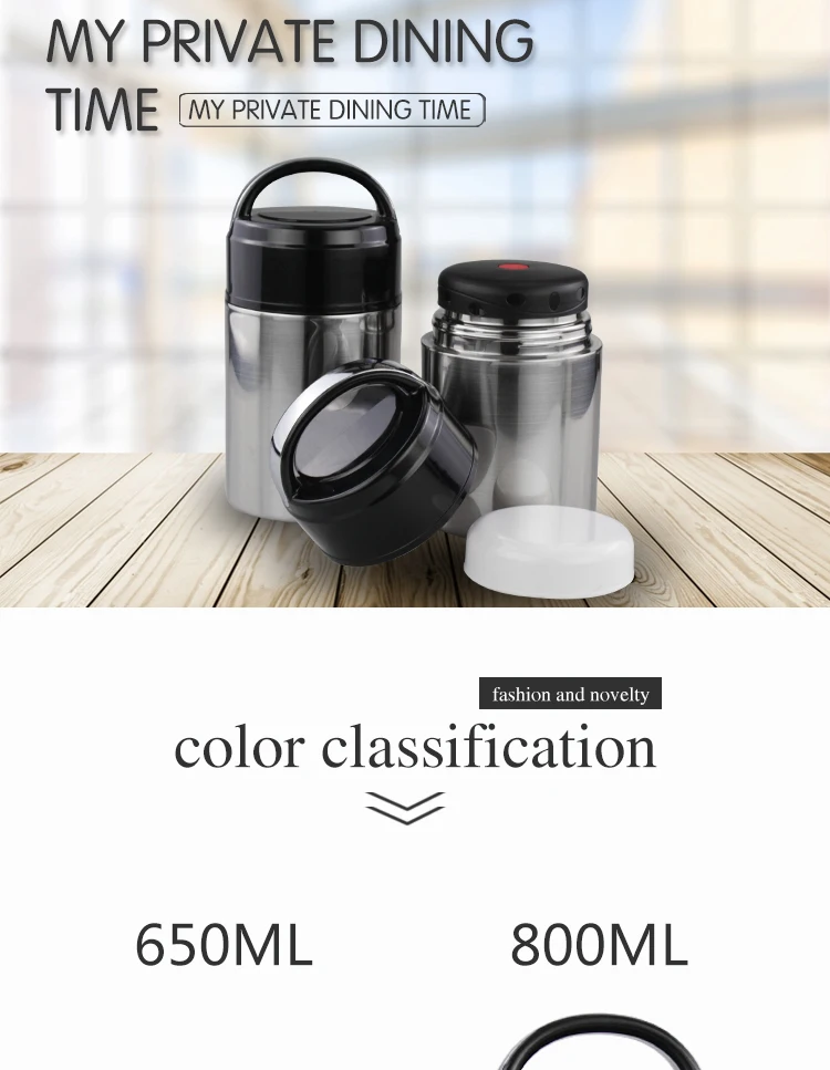 Sealed Stainless Steel Thermo Vacuum Insulated Food Container / Food