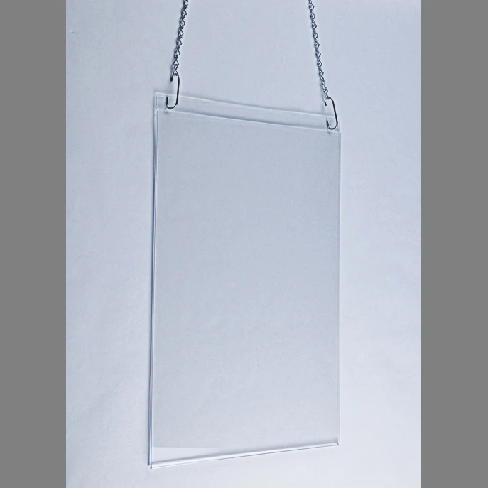 Glowdisplay Plexiglass Perspex Acrylic Hanging Poster Holder With Chain