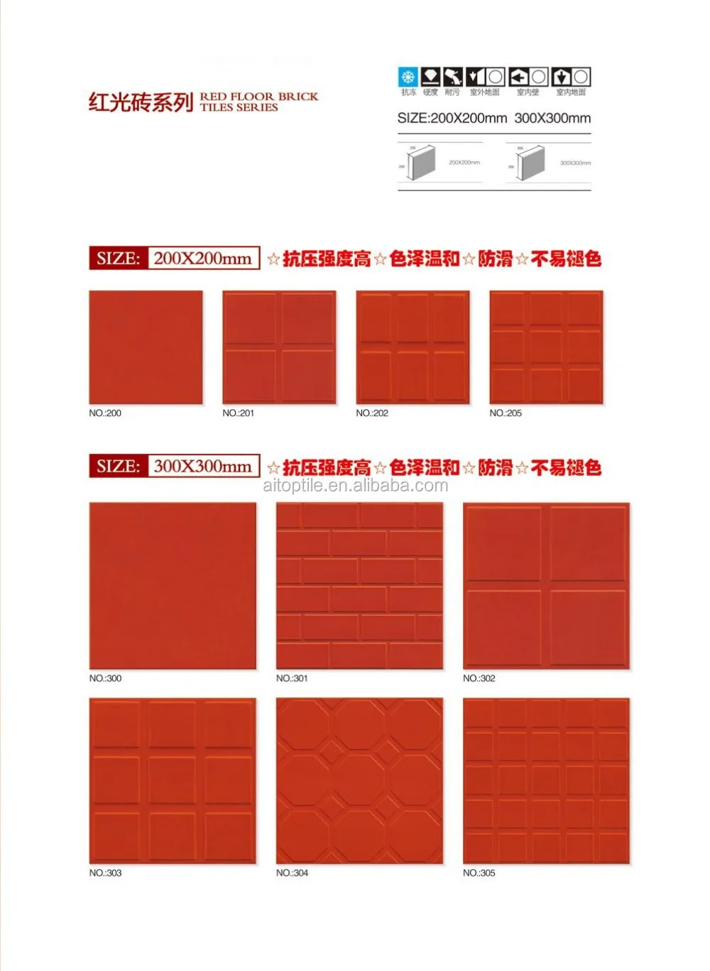 Terracotta Red Clay Floor Tile 30x30 - Buy Red Clay Floor Tile,Red Tile
