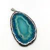 Top Quality Semi-precious Round Geode Druzy Quartz Pendant Connectors Natural Stone Agate DIY Making for Necklace