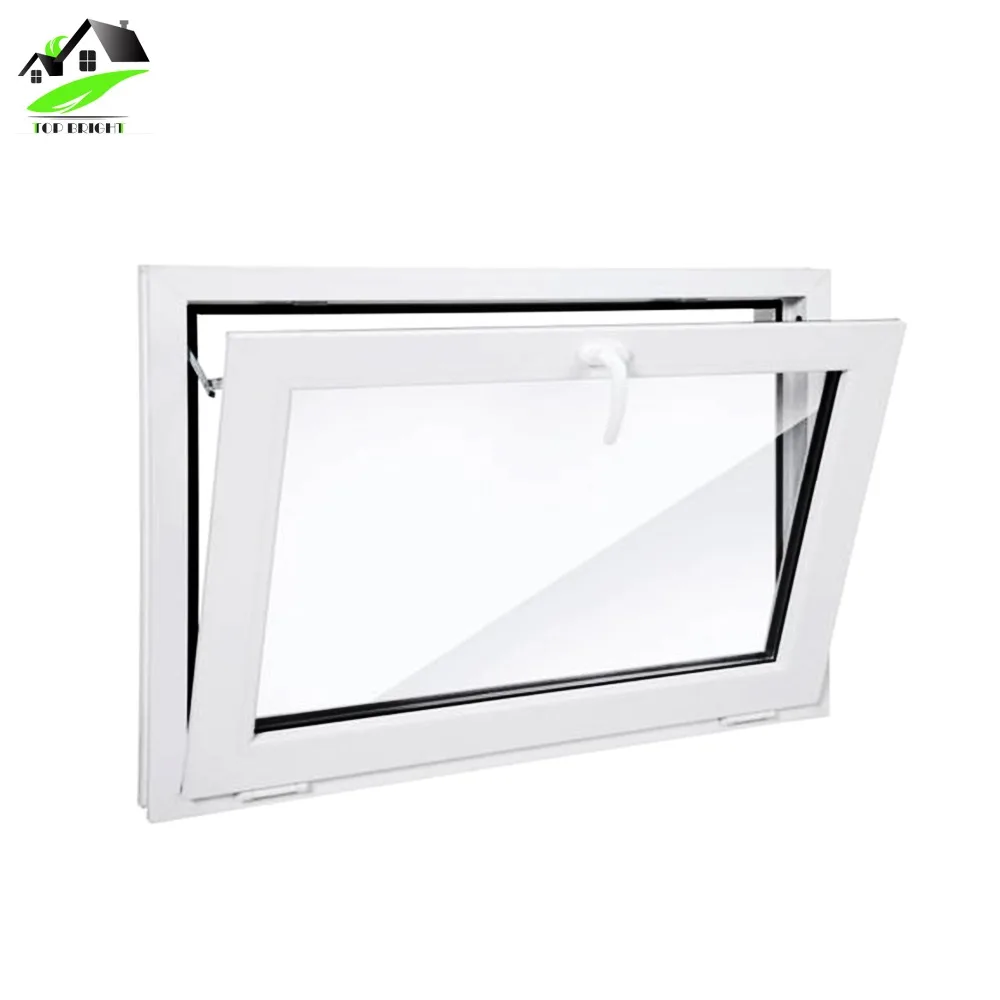 Double Tempered Glass Opener Aluminum Awning Top Hung Casement