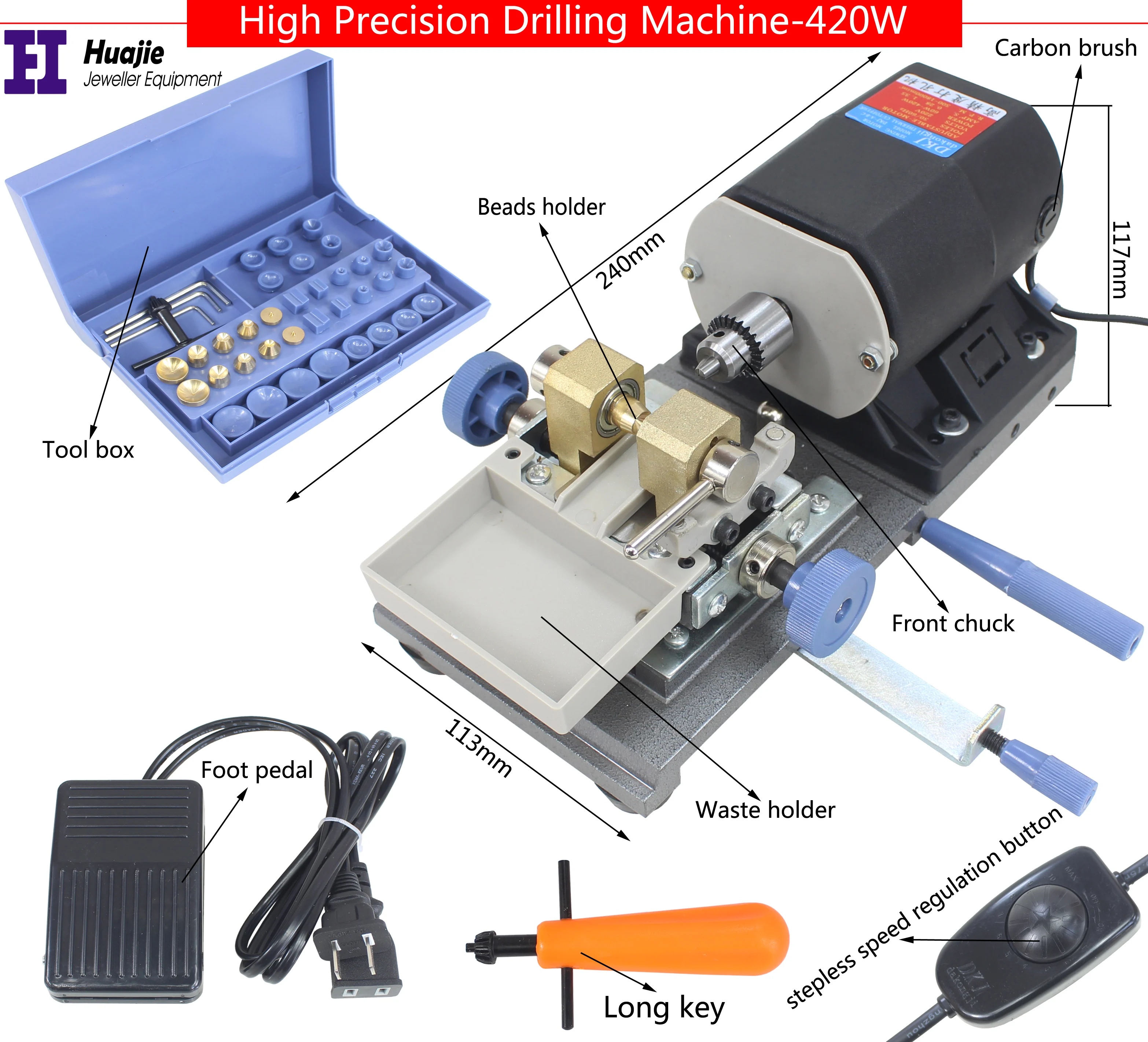 420w Black Pearl Drilling Machine,220v/110v Pearl Holing Machine,Stone ...