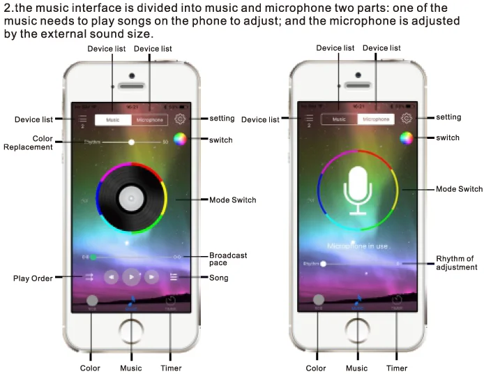 4key Remote Blue-tooth Wireless Music Remote Smartphone Controller for led rock light