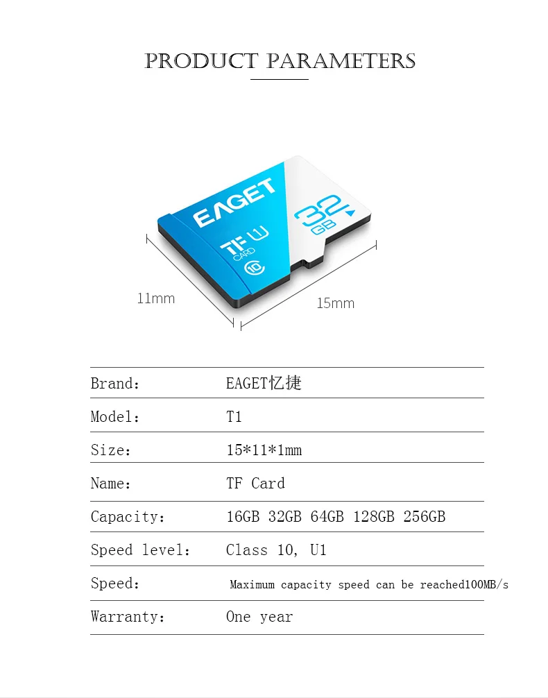 EAGET mini sd memory card 16gb/32gb/64gb/128gb/256gb class 10 tf card for Samsung android mobile phone case tablet sd card - ANKUX.COM