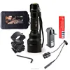 LED Flashlight XML-T6 8000LM Tactical Flashlight Aluminum Hunting Flash Light Torch Lamp +18650+Charger+Gun Mount