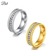 Fashion Jewellery Design Great Wall Text Circle Ring 316l Stainless Steel Rings With Diamond