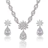 S-13 Xuping clear crystal cubic zircania jewelry set,custumn jewelry set,bridal jewelry