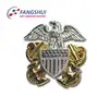 New design wholesale silver plated 3d badge metal eagle lapel pin badge