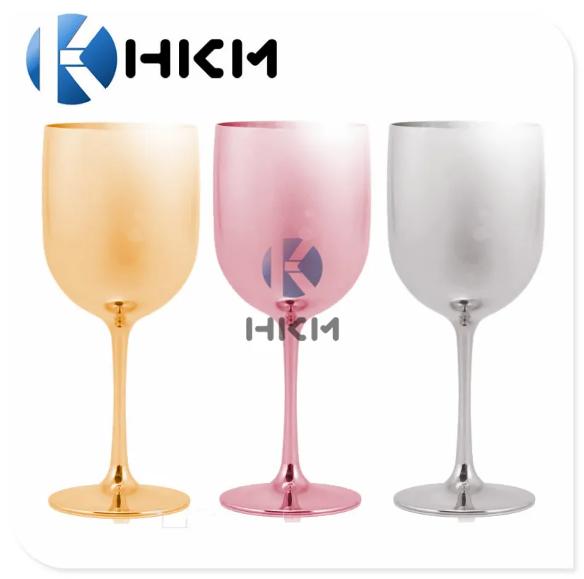 silver plastic wine goblets