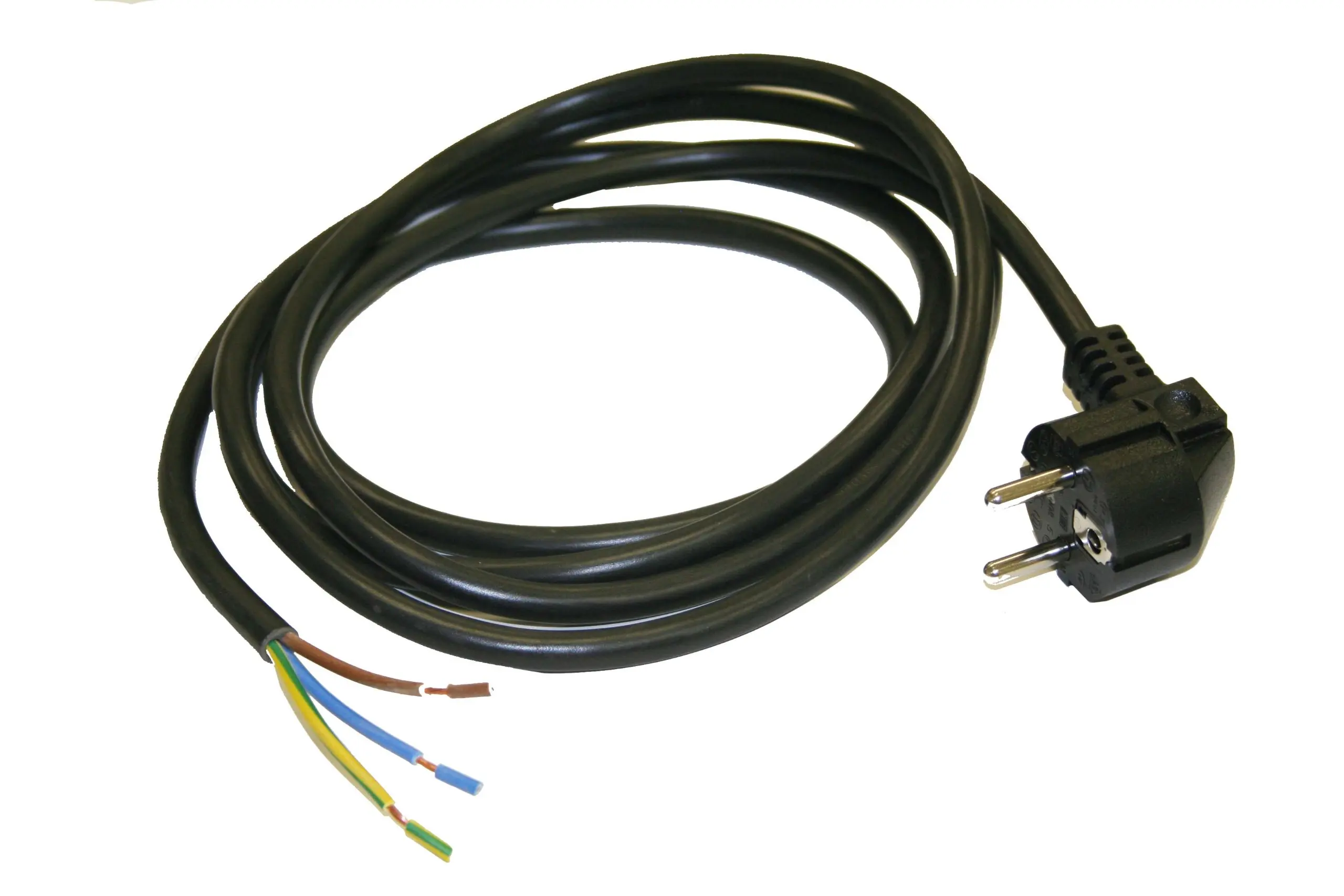 2.5m Length CEE 7//7 Plug Type Interpower 86230020 Continental European AC Power Cord 250VAC Voltage 10A Amperage Black Cable Color Black Plug Color