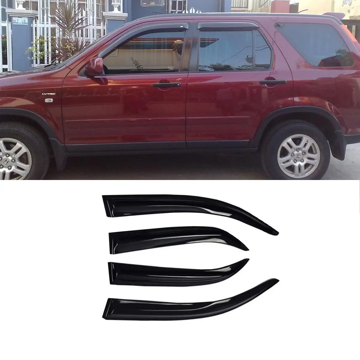 4pcs JDM Smoke Sun//Rain Guard Vent Shade Window Visors Fit 97-01 Honda CRV CR-V