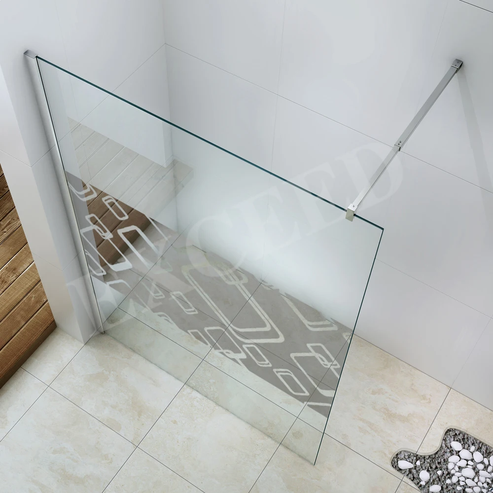 Fantastic Tempered Mirror Glass Shower Screen Walk In 6mm/8mm/10mm Glass With Sus Support Bar