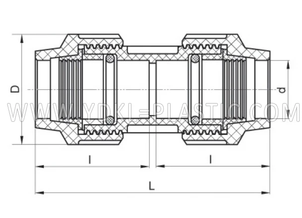 pp compression fittings coupling for pe pipe