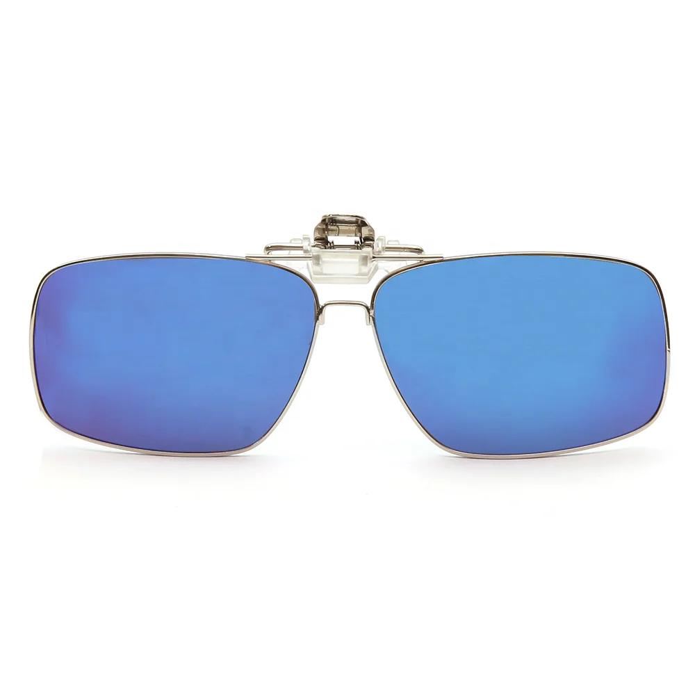 Clip On Sunglasses Mirrored Clipon Flip Up Polarized Lens For