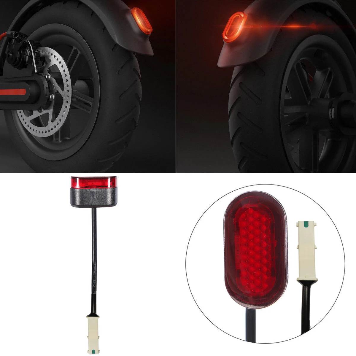 M365 Tail Light with Line Stoplight Scooter Safety Brake Warning Rear Lamp