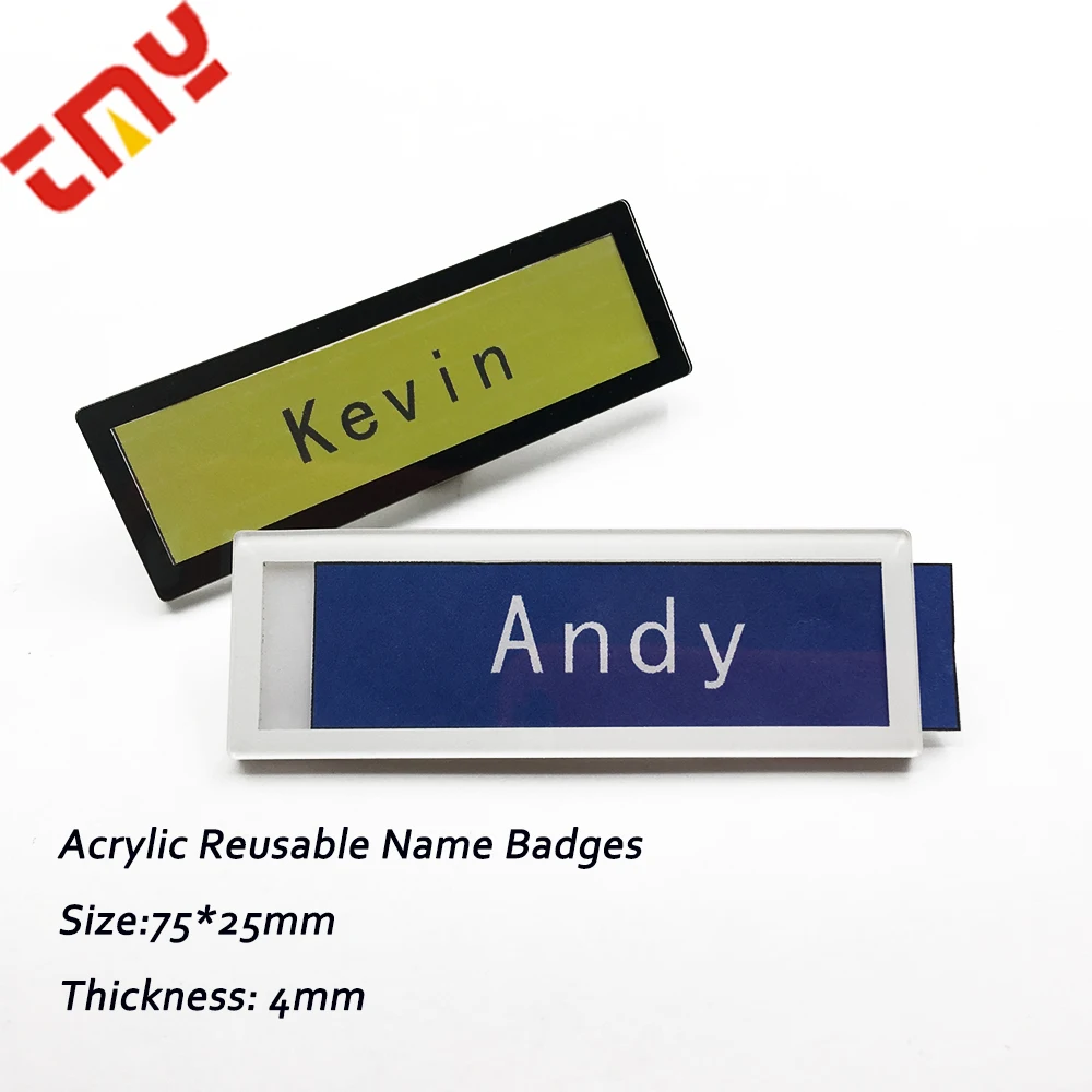 Custom Plastic Pvc Reusable Name Badge With Magnet With Pin - Buy ...