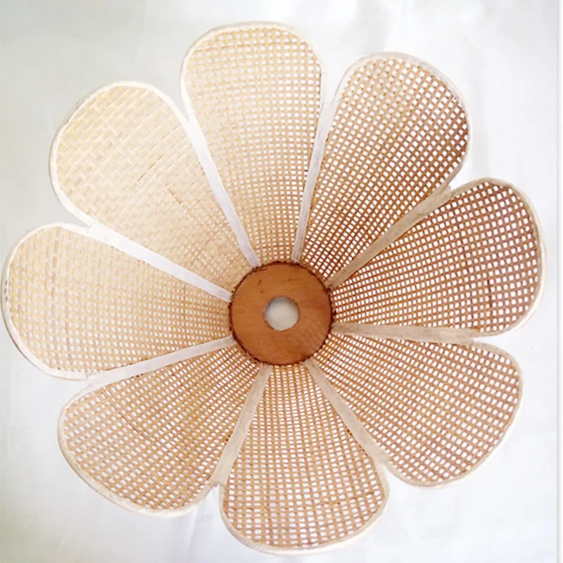 Flower Shape Rattan Lamp Shades For Ceiling Lamp In Hotel Or Restaurant Buy Natural Rattan