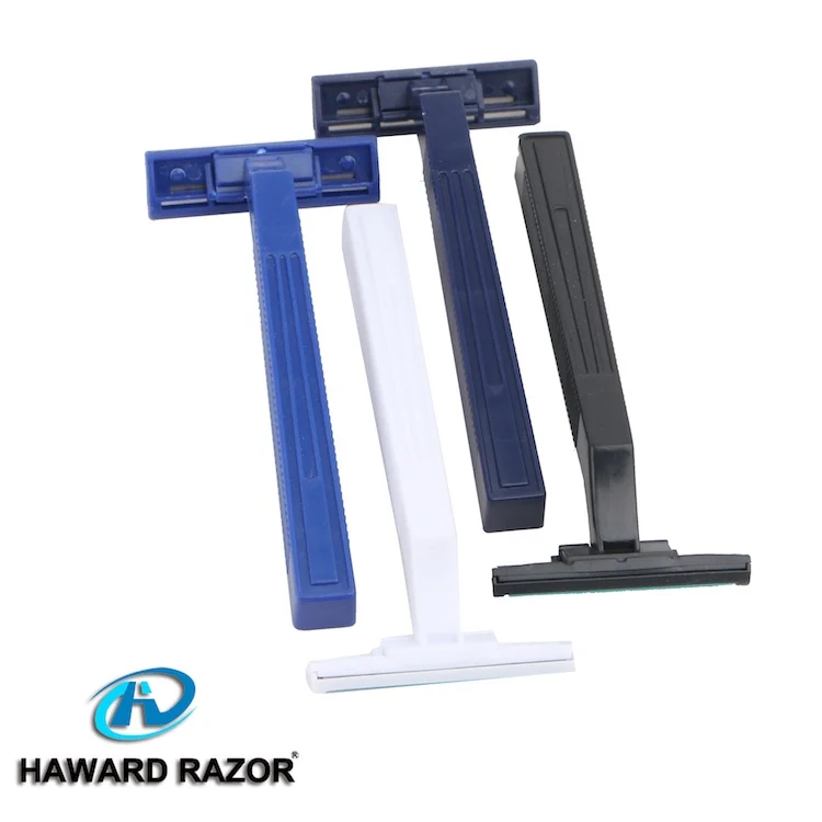 D210 Cheap Twin Blade Plastic Handle Razor Without Lubricating Strip