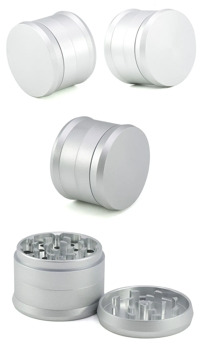 New style 4 layers Aluminum ALLOY weed grinder shape teeth dimeter 65mm tobacco crusher Herb grinder