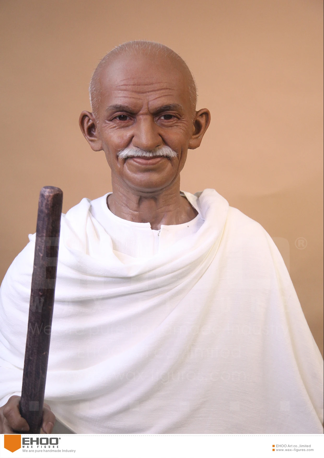 圣雄甘地雕像生命蜡像硅胶雕塑