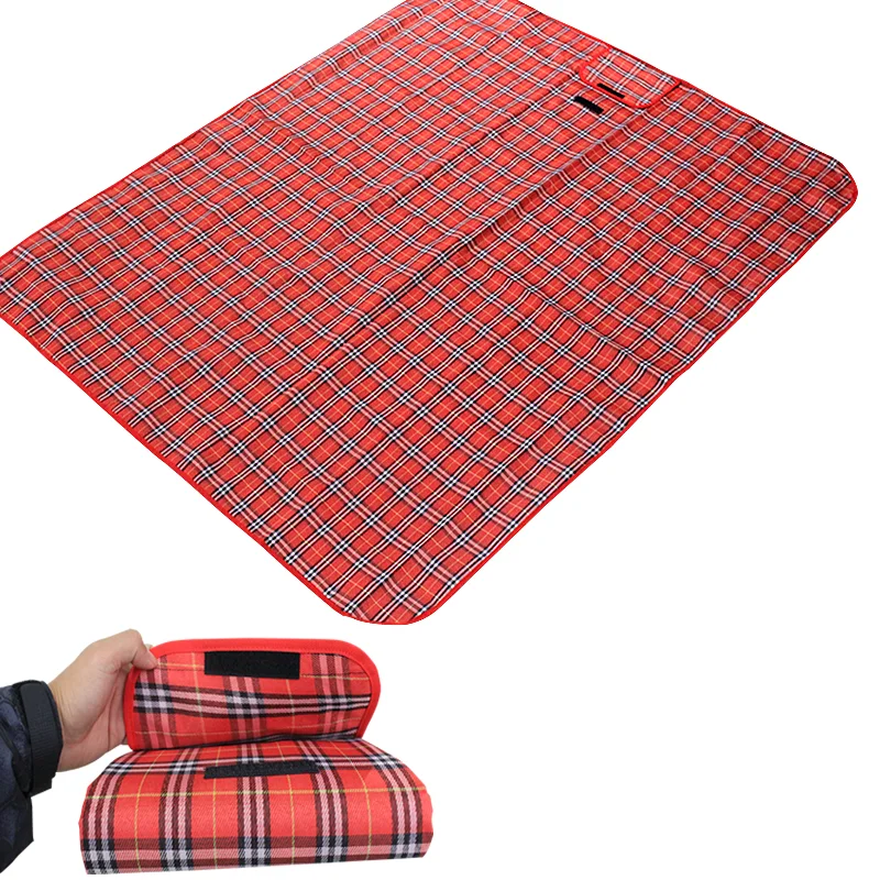 Custom Printed Cotton Picnic Blanket Portable Folding Rollup Weighted