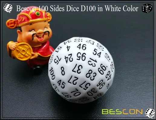 Bescon 100 Sides Dice D100 in White Color-1.jpg
