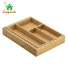 5 Compartments Bamboo Expandable Utility Utensil Drawer Organizer for cutlery