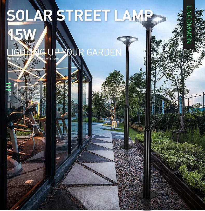 15W Aluminum Lamp Body Material and LED Light Source Area All In One Solar Plaza Light