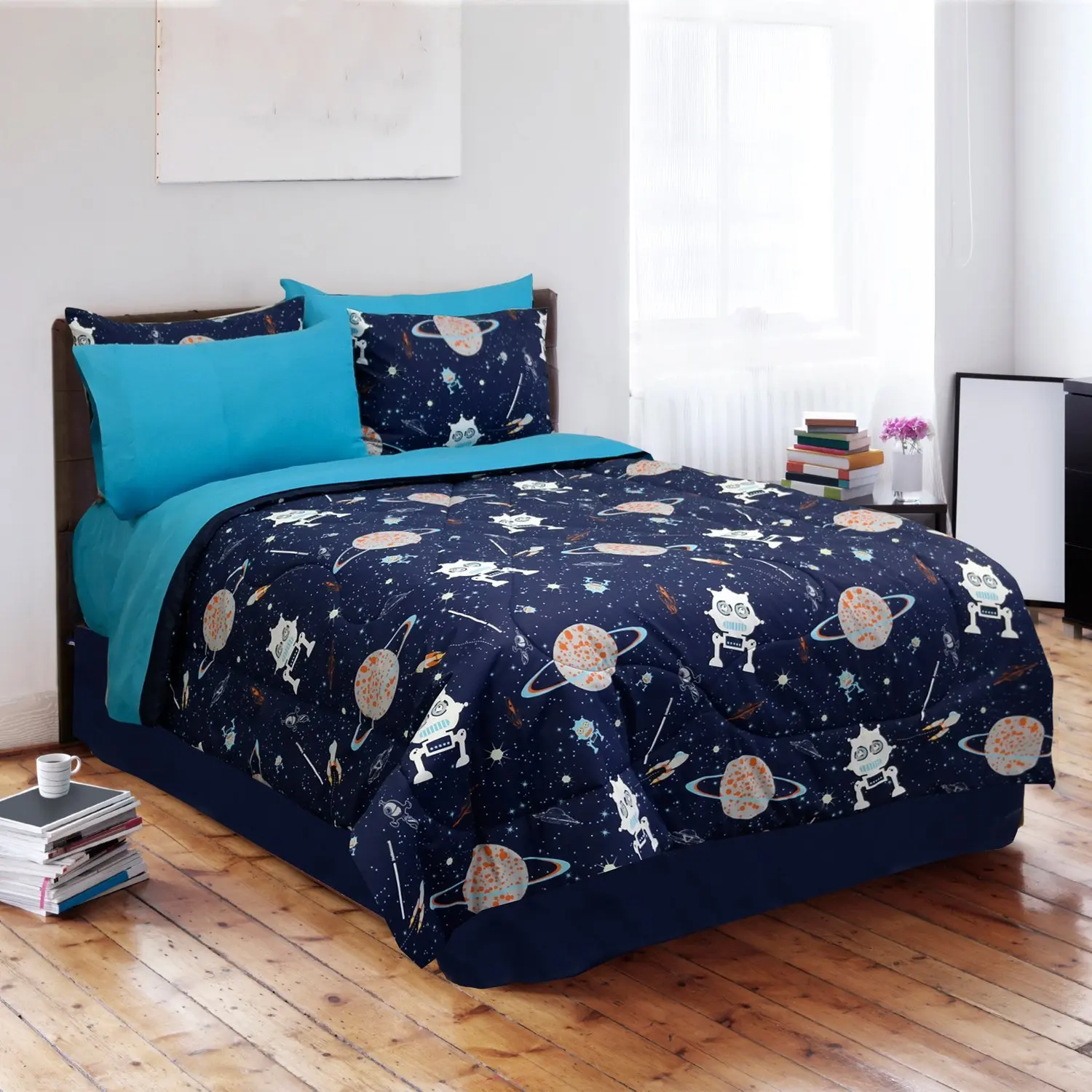 Ktlrr Universe Wild Shark Duvet Cover Set Galaxy Theme Bloody Fury Shark Bedclothes With Zipper Boys Bedroom Decor Bedding Set With Pillowcase Modal Cotton No Comforter Shark Full 3pcs Baby Co Nursery