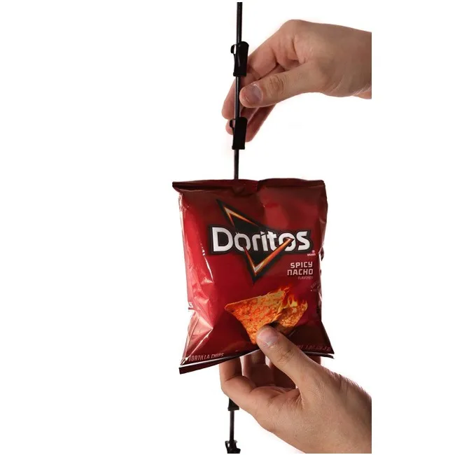 12 Clips Single Strip Clipper Hanging Potato Chip Candy & Snack Display