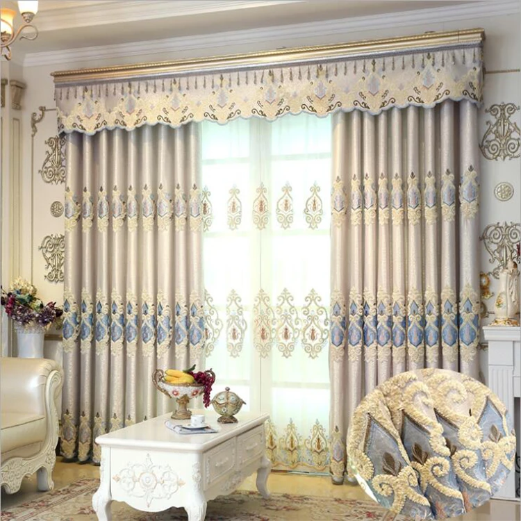 Luxury European Style Curtains With Valance Embroidery Curtains For Living Room Modern Window Curtain For Bedroom Lace Buy Valance Swag Curtains