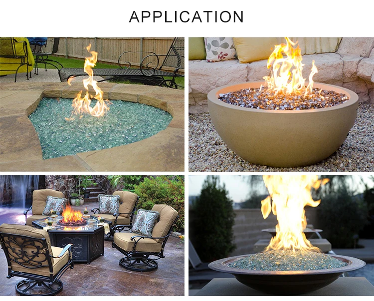 Fire Pit Glass Chips With Mirror Reflection For Outdoor Fire Pit Fire