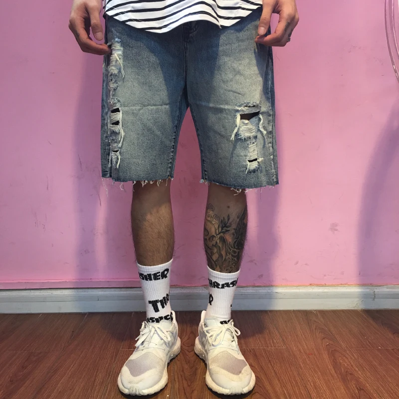 new-fashion-leisure-mens-ripped-short-jeans-brand-clothing-summer