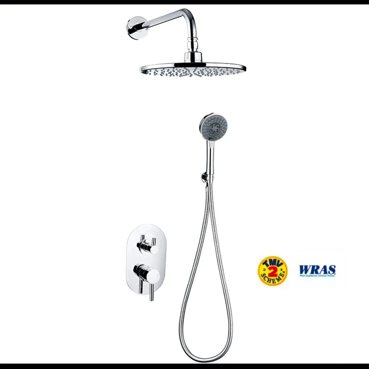 Good price simple wall mount dual brass concealed shower mixer with 8''showerhead