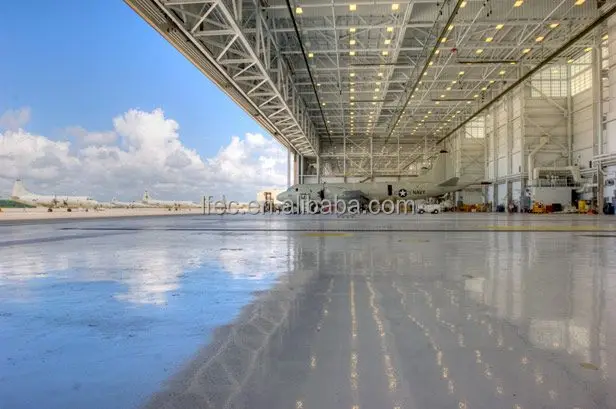 Galvanized panelized prefab aircraft hangar