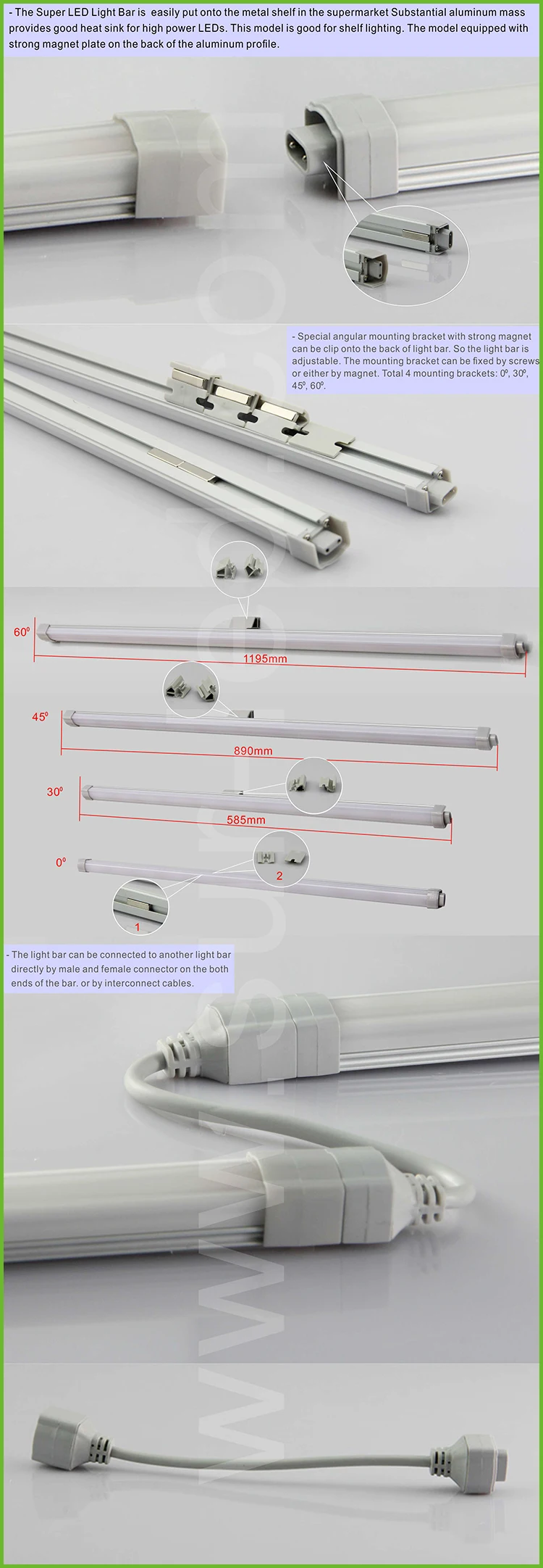 LED Channel magnet light bar, led strip rigid led bar aluminium led profile