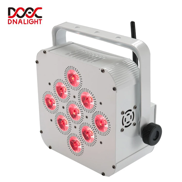 12*18W 15W Irc Remote Dmx Flat Battery-Operated Wireless Flat Rgbwa+Uv  Led Par Rechargeable Led Par Event