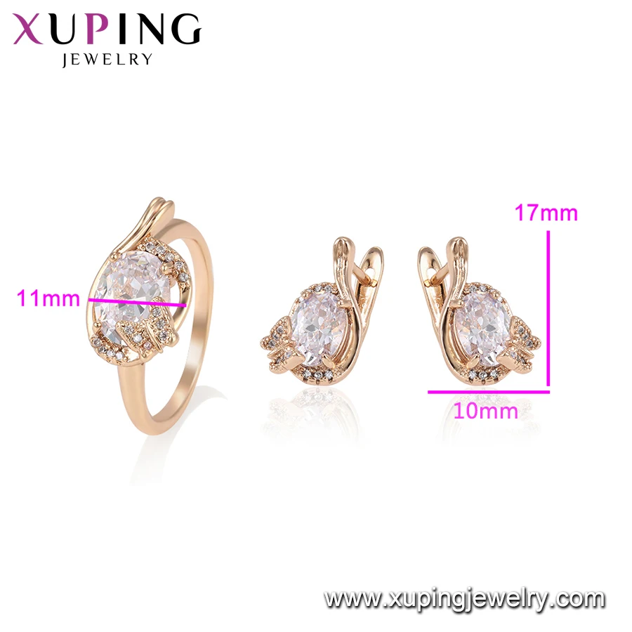 64741 Xuping Jewelry 18k Gold Color Engagement Ring And Earring Jewelry ...