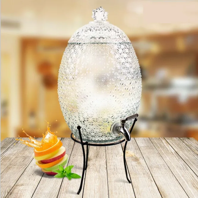 French Style 5l Big Eiffel Tower Shaped Glass Drink Dispenser With Tap