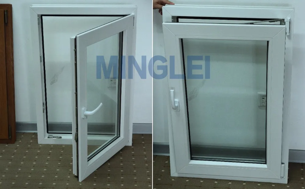 Minglei European style upvc double glazed tilt and turn window factory