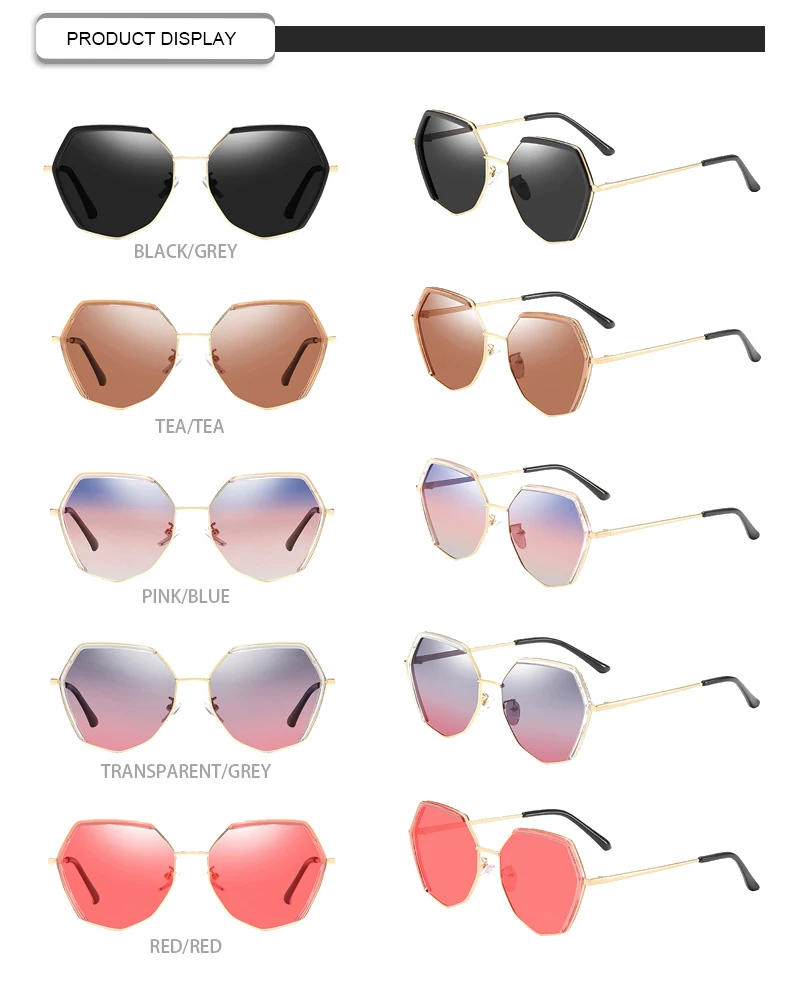 New trendy  polygon fancy brand ladies eyewear luxury oversized polarized sunglasses