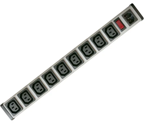 IEC 60320 C13 C14 PDU POWER STRIP for computer, Smart 9 Socket Power Strip Bar For Network Cabinet , Multiple Electrical Outlets