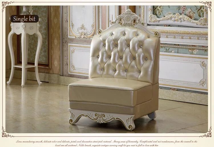 high quality European antique living room sofa furniture genuine leather set o10256