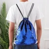 Fashion mini girl schoolbag hiking travel men glittering sport back shoulder bag glitter sequin drawstring backpack bag women