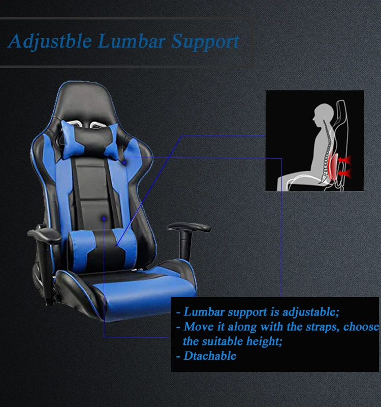 Racing Style Computer Gaming Chair Gamer Chair with Headrest  for Office with Armrest