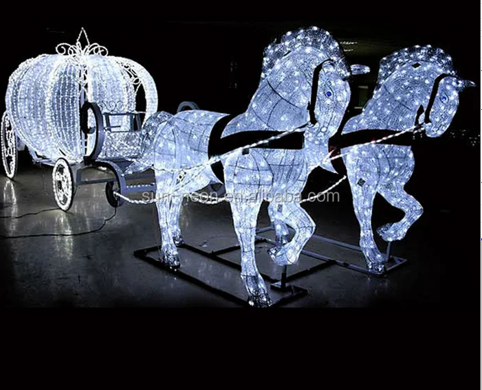 Outdoor Holiday Decorative 3d Animal Motif Light Led Horse Light