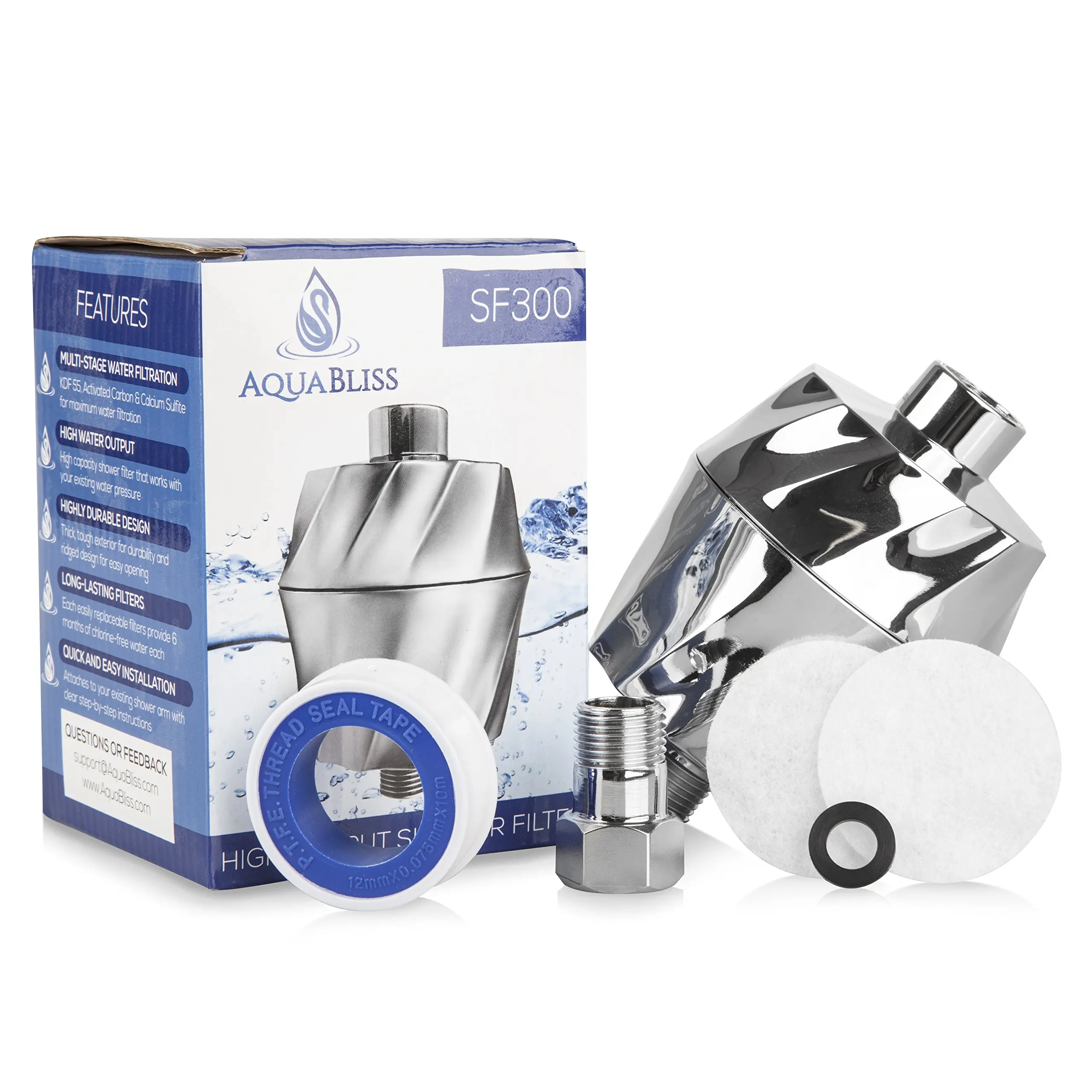 Prevents Hair and Skin Dryness Removes Chlorine and Harmful Substances Shower Filter Doesn/’t Reduce Water Pressure Limia/'s Care Universal Adaptive Design Chlorine Filter Shower Head Hard Water Filter