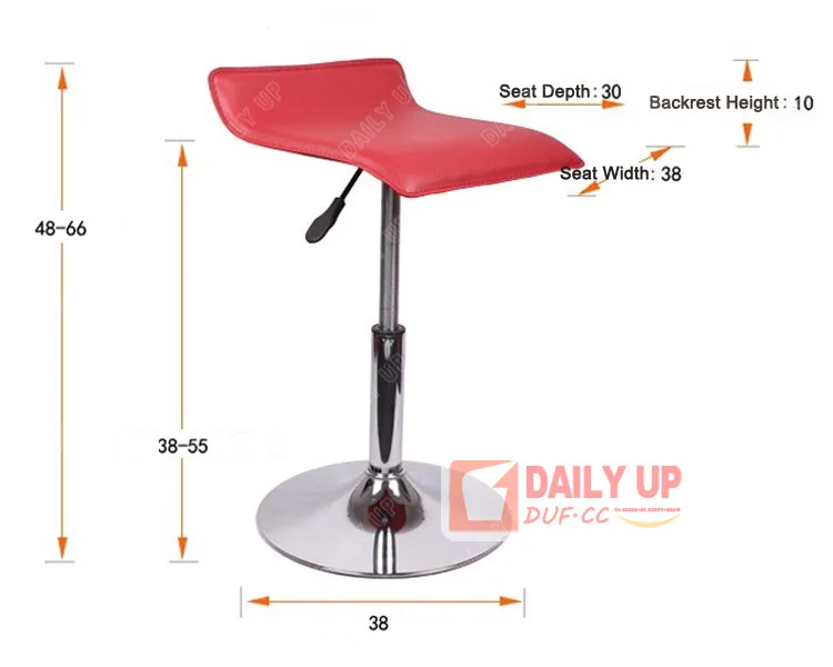 Adjustable Padded Bar Chair Stool With Footrest Fixed Low Back Kitchen Dining Chair Counter Chair With Upholstered PU Cushion