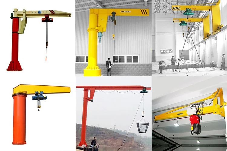 cantilever swinging arms 360 degree rotating 0.5 t mini electric jib crane