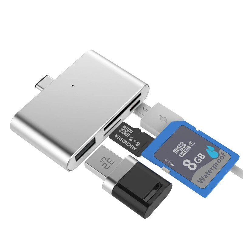 4 in 1 Type-C HUB 3.0 USB OTG Card Reader Multi Function High-Speed CF SD /TF Card Reader Adapter for Mac for Android - ANKUX.COM